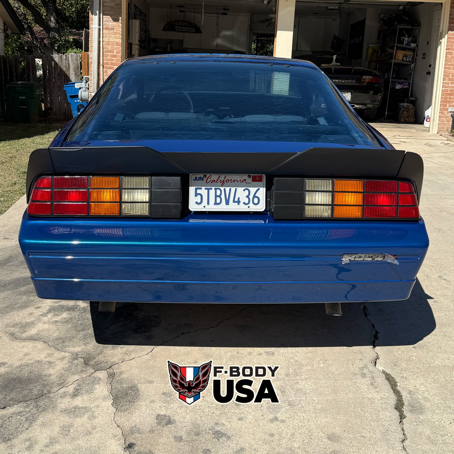 1982–1992 Camaro IROC-Z Style 5" Fiberglass 3-Piece Blade Spoiler with Center Notch