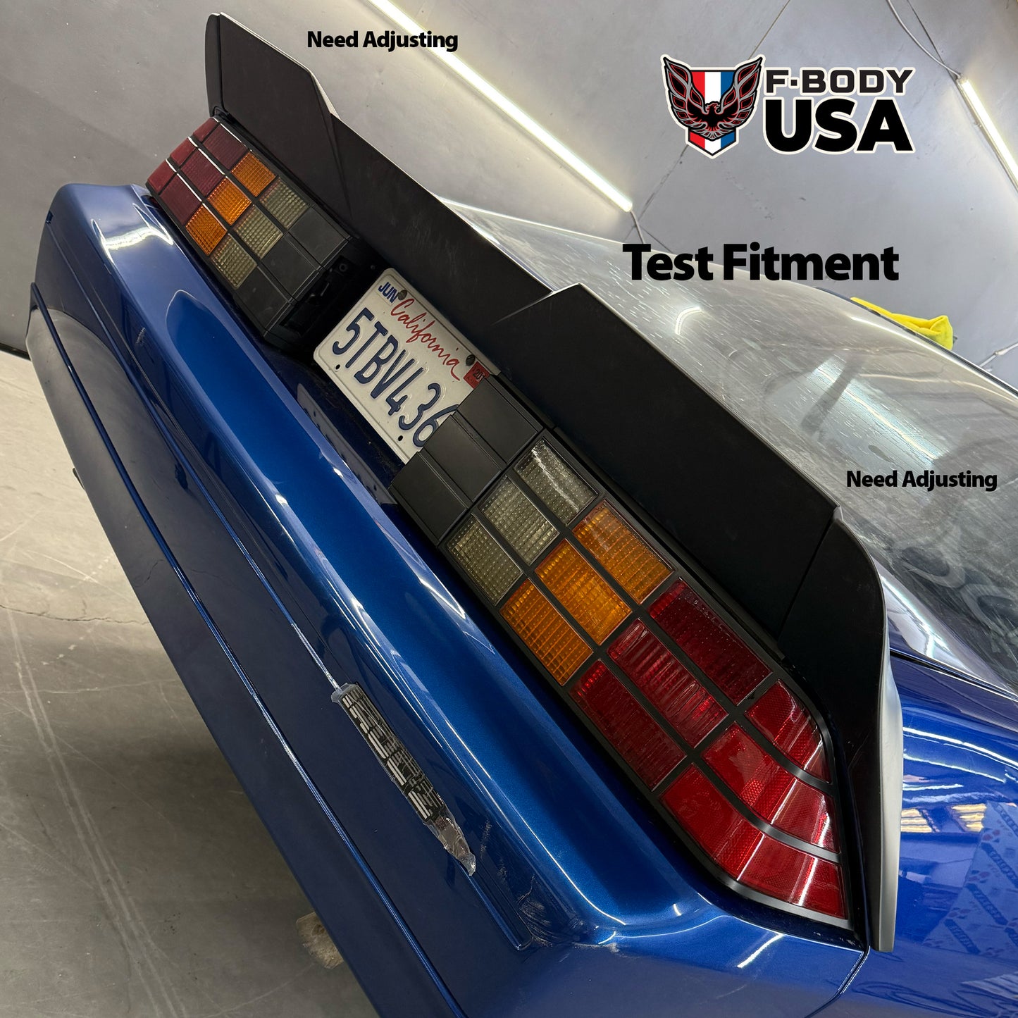 1982–1992 Camaro IROC-Z Style 5" Fiberglass 3-Piece Blade Spoiler with Center Notch