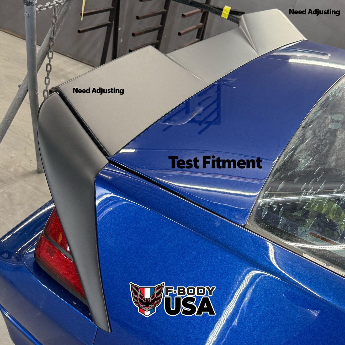 1982–1992 Camaro IROC-Z Style 5" Fiberglass 3-Piece Blade Spoiler with Center Notch