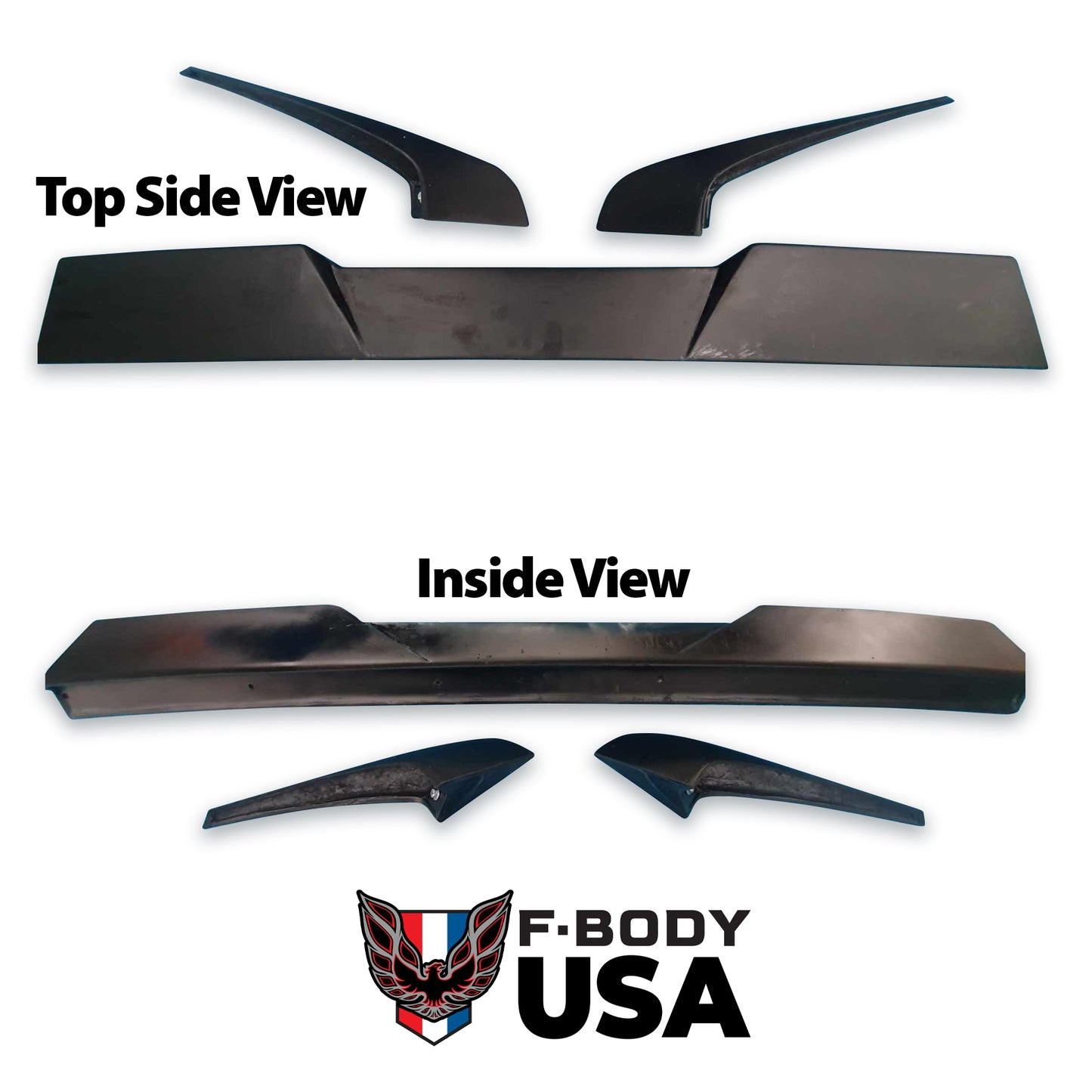 1982–1992 Camaro IROC-Z Style 5" Fiberglass 3-Piece Blade Spoiler with Center Notch